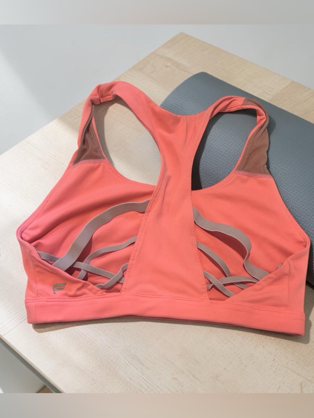 Fabletics Boost Medium Impact Sports Bra Strappy Coral Women’s S